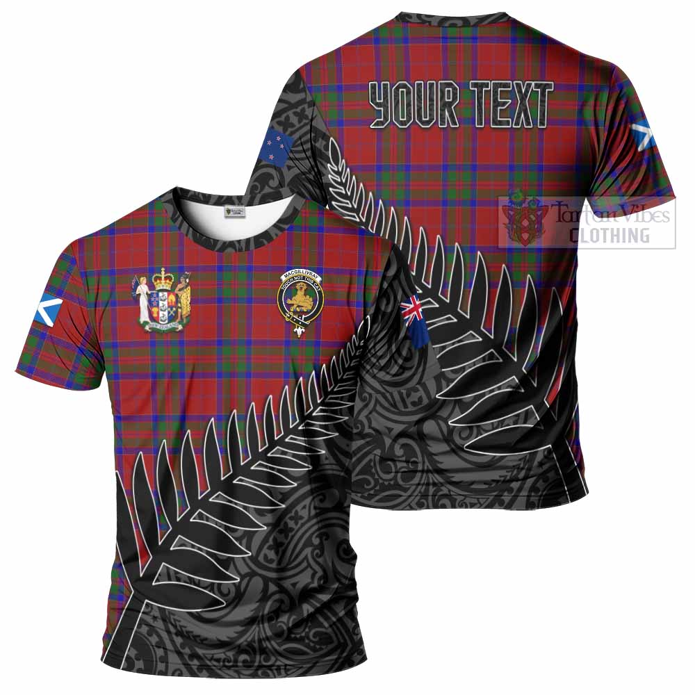 Tartan Vibes Clothing MacGillivray (McGillivray) Crest Tartan T-Shirt with New Zealand Silver Fern Half Style