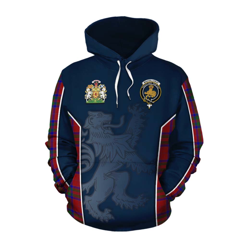 Tartan Vibes Clothing MacGillivray (McGillivray) Tartan Cotton Hoodie with Family Crest and Lion Rampant Vibes Sport Style