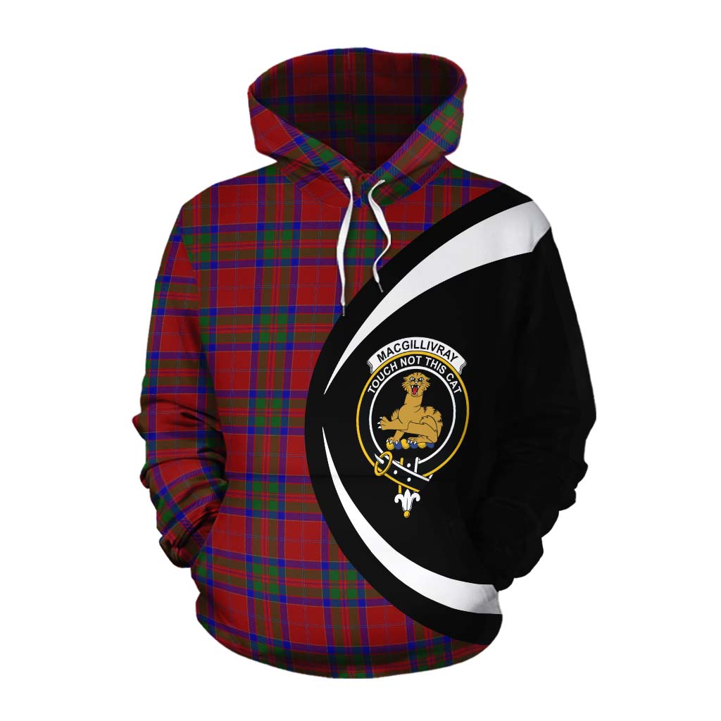 Tartan Vibes Clothing MacGillivray (McGillivray) Tartan Cotton Hoodie with Family Crest Circle Style