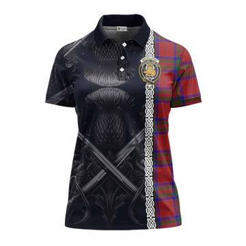 MacGillivray (McGillivray) Tartan Women's Polo Shirt with Family Crest Cross Sword Thistle Celtic Vibes