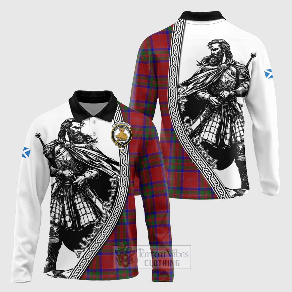 Tartan Vibes Clothing MacGillivray (McGillivray) Tartan Clan Crest Long Sleeve Polo Shirt with Highlander Warrior Celtic Style