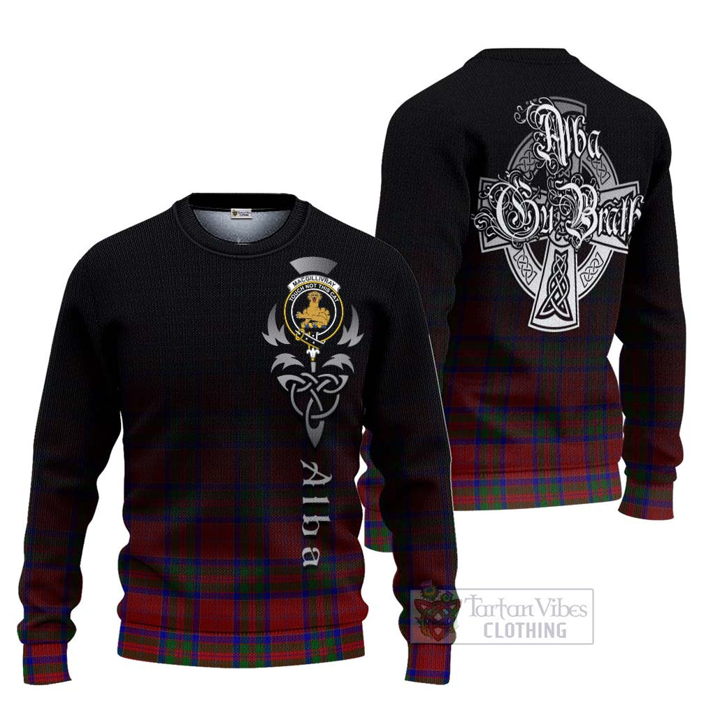 Tartan Vibes Clothing MacGillivray (McGillivray) Tartan Knitted Sweater Featuring Alba Gu Brath Family Crest Celtic Inspired