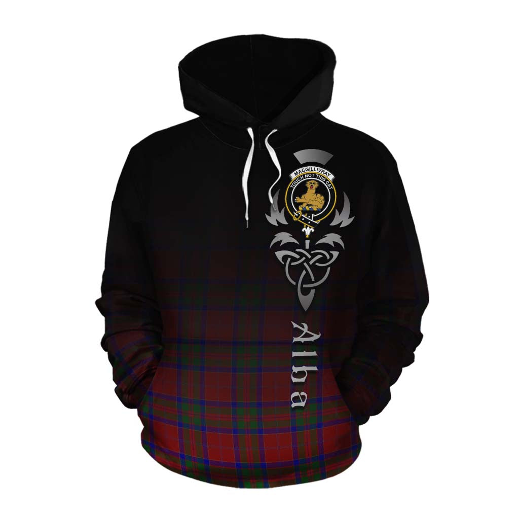 Tartan Vibes Clothing MacGillivray (McGillivray) Tartan Cotton Hoodie Featuring Alba Gu Brath Family Crest Celtic Inspired