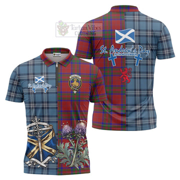 MacGillivray (McGillivray) Tartan Zipper Polo Shirt Happy St. Andrew's Day Half Tartan Style