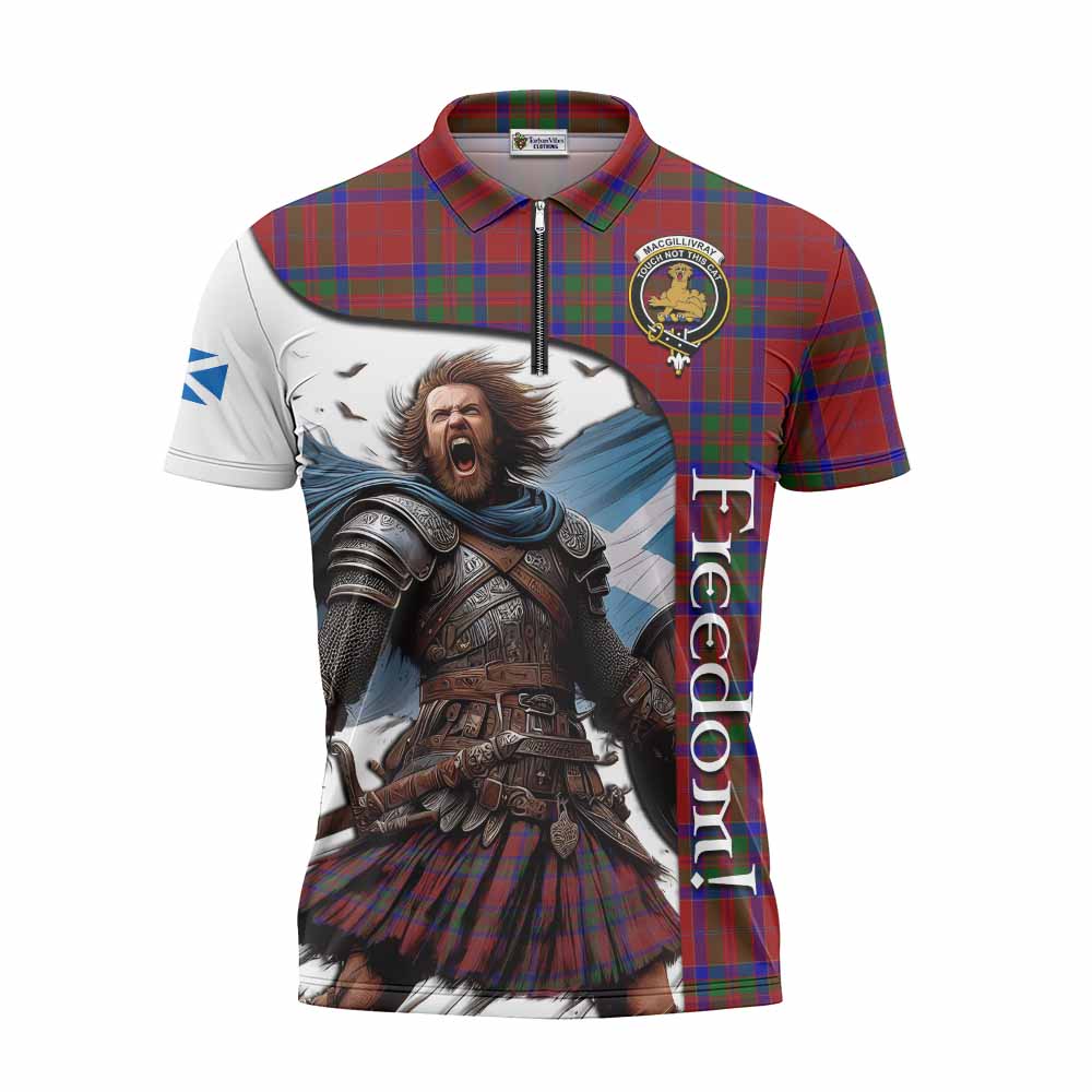 Tartan Vibes Clothing MacGillivray (McGillivray) Crest Tartan Zipper Polo Shirt Inspired by the Freedom of Scottish Warrior