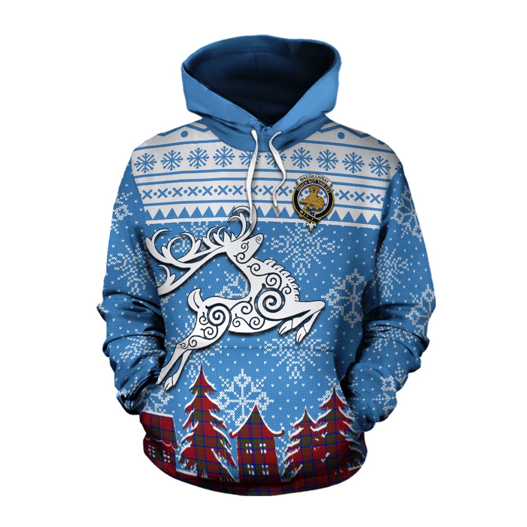 Tartan Vibes Clothing MacGillivray (McGillivray) Clan Christmas Cotton Hoodie Celtic Reindeer Style