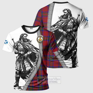 MacGillivray (McGillivray) Tartan Clan Crest T-Shirt with Highlander Warrior Celtic Style