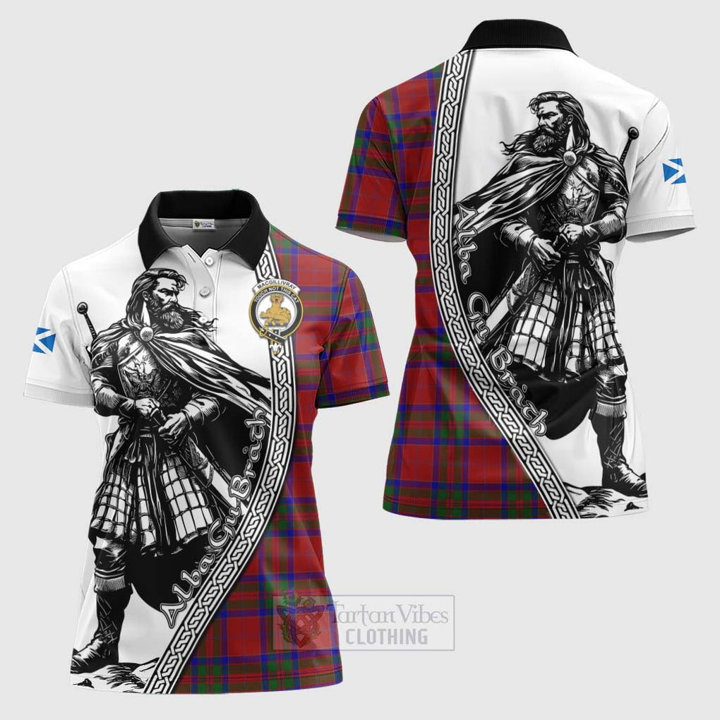 Tartan Vibes Clothing MacGillivray (McGillivray) Tartan Clan Crest Women's Polo Shirt with Highlander Warrior Celtic Style