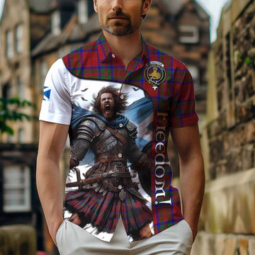 MacGillivray (McGillivray) Crest Tartan Short Sleeve Button Shirt Inspired by the Freedom of Scottish Warrior