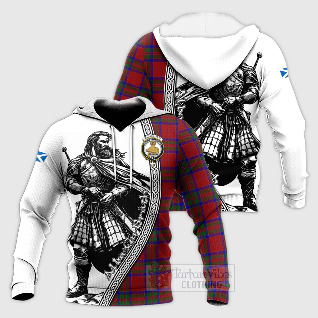 Tartan Vibes Clothing MacGillivray (McGillivray) Tartan Clan Crest Knitted Hoodie with Highlander Warrior Celtic Style