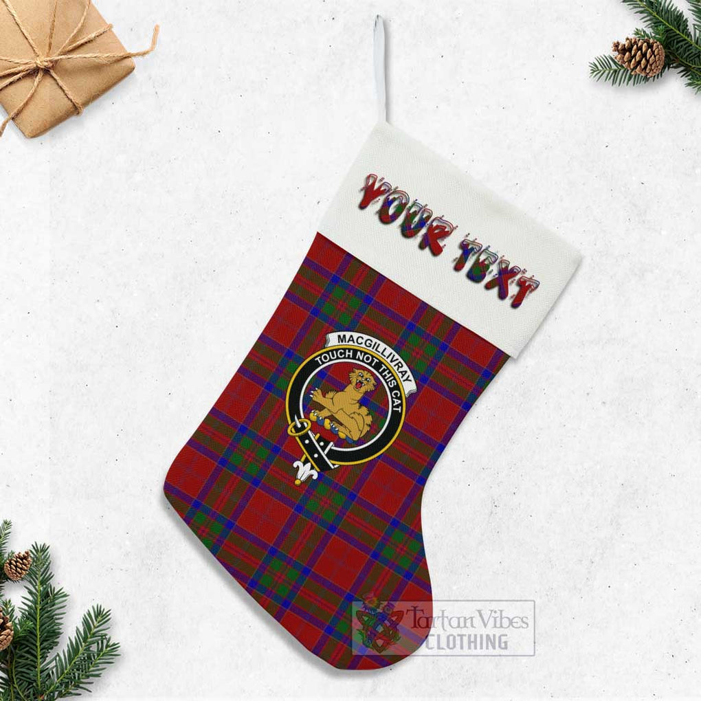 Tartan Vibes Clothing MacGillivray (McGillivray) Tartan Family Crest Christmas Stocking with Personalized Text