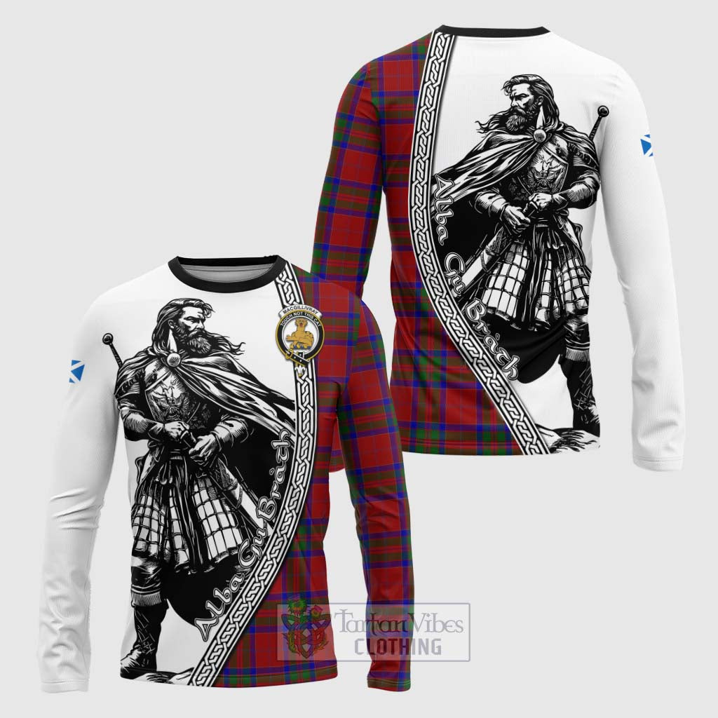 Tartan Vibes Clothing MacGillivray (McGillivray) Tartan Clan Crest Long Sleeve T-Shirt with Highlander Warrior Celtic Style