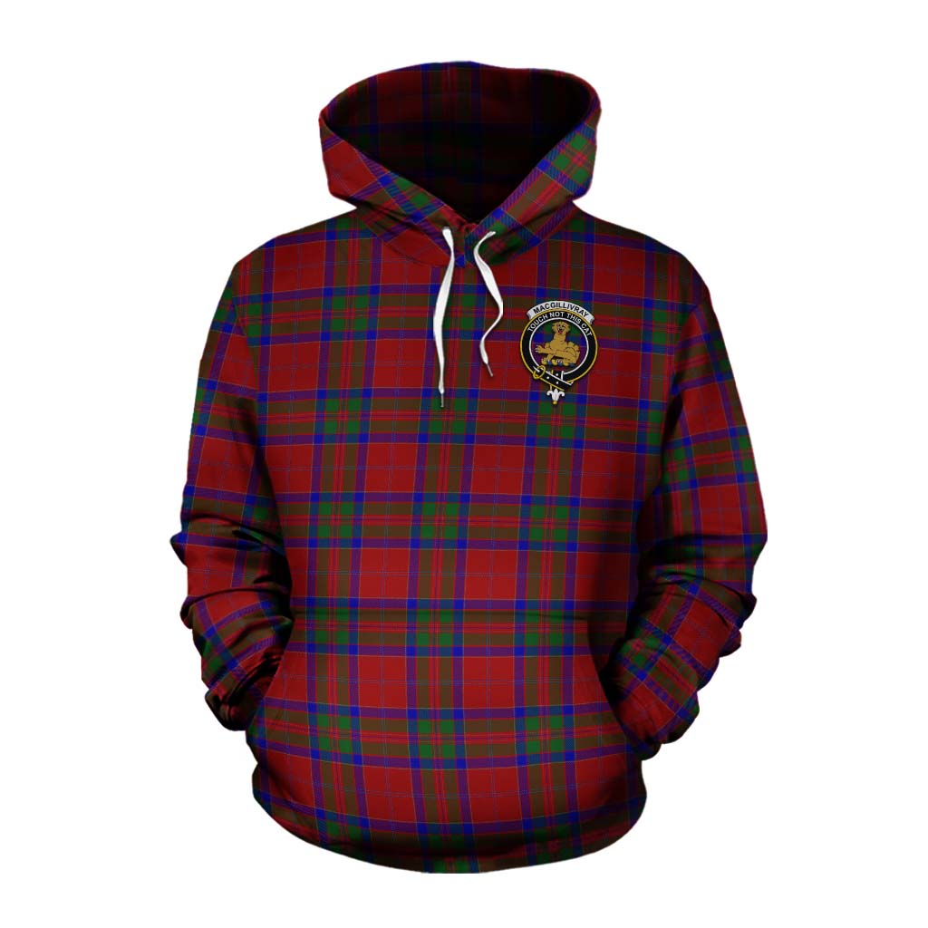 Tartan Vibes Clothing MacGillivray (McGillivray) Tartan Cotton Hoodie with Family Crest Celtic Skull Style