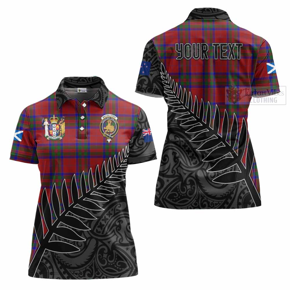 Tartan Vibes Clothing MacGillivray (McGillivray) Crest Tartan Women's Polo Shirt with New Zealand Silver Fern Half Style