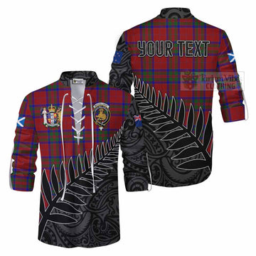 MacGillivray (McGillivray) Crest Tartan Ghillie Kilt Shirt with New Zealand Silver Fern Half Style