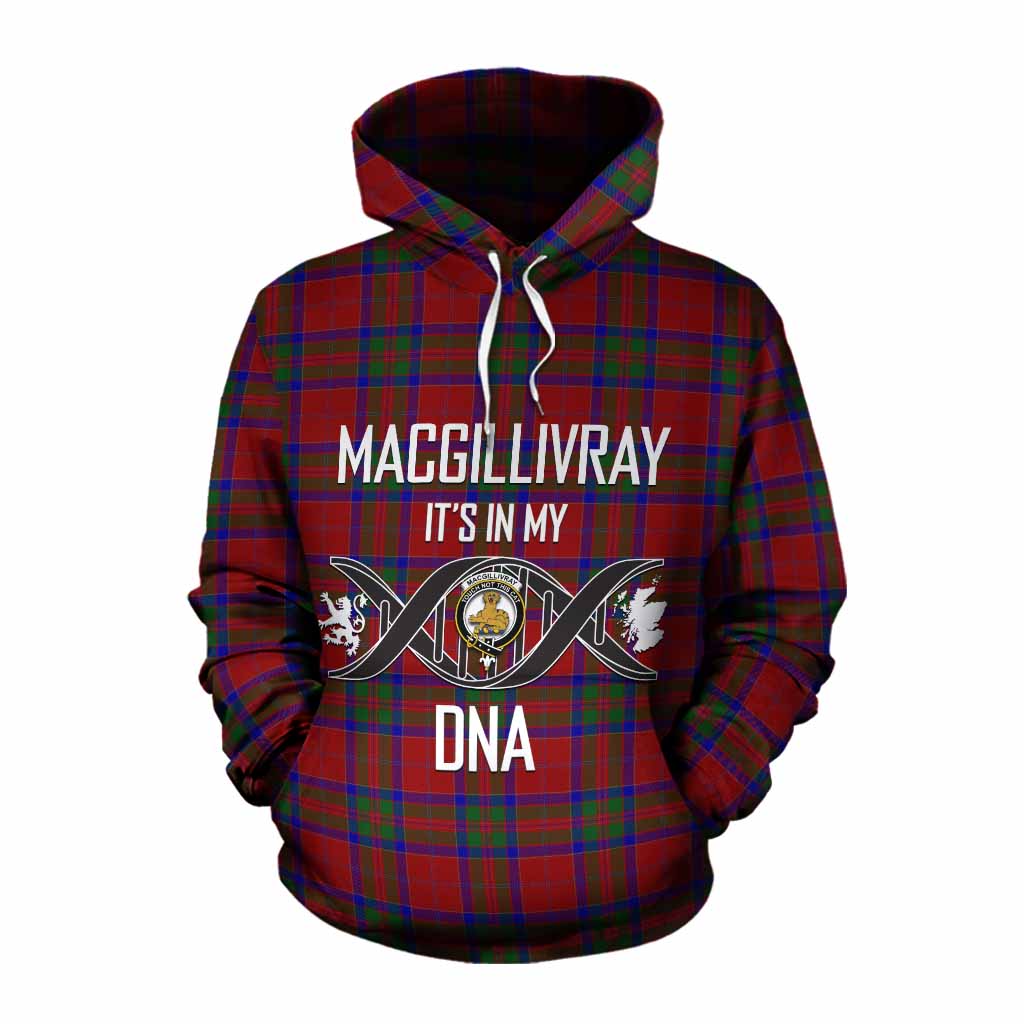 Tartan Vibes Clothing MacGillivray (McGillivray) Tartan Cotton Hoodie with Family Crest DNA In Me Style