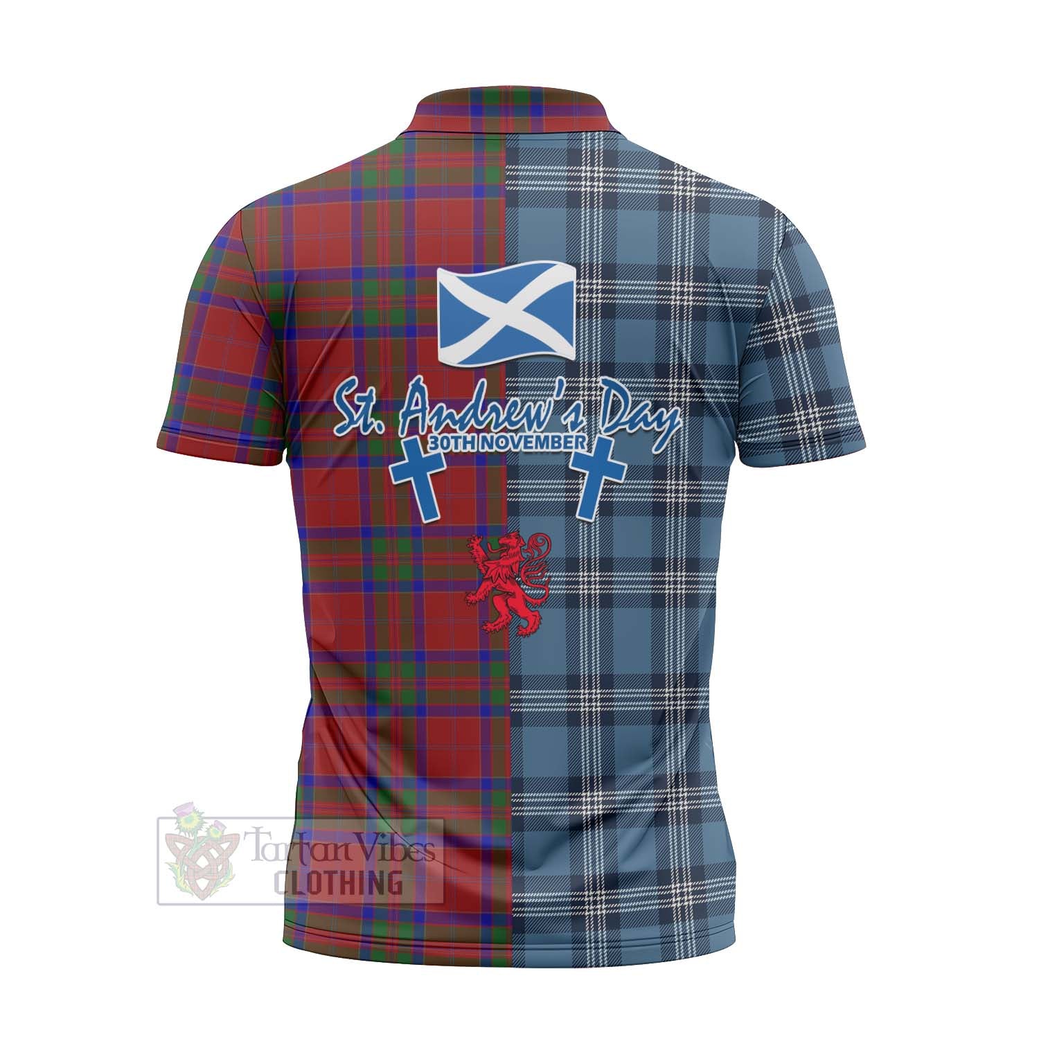 Tartan Vibes Clothing MacGillivray (McGillivray) Tartan Zipper Polo Shirt Happy St. Andrew's Day Half Tartan Style