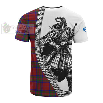 MacGillivray (McGillivray) Tartan Clan Crest Cotton T-shirt with Highlander Warrior Celtic Style