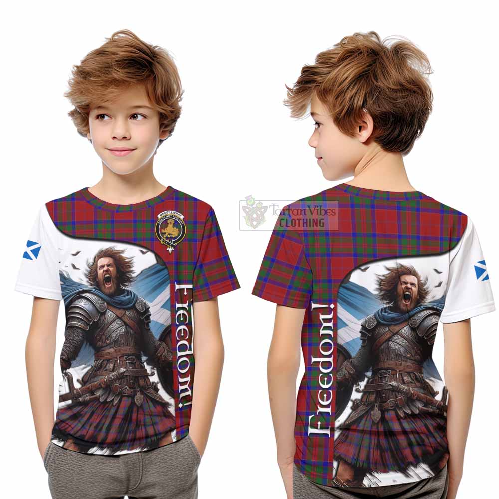 Tartan Vibes Clothing MacGillivray (McGillivray) Crest Tartan Kid T-Shirt Inspired by the Freedom of Scottish Warrior