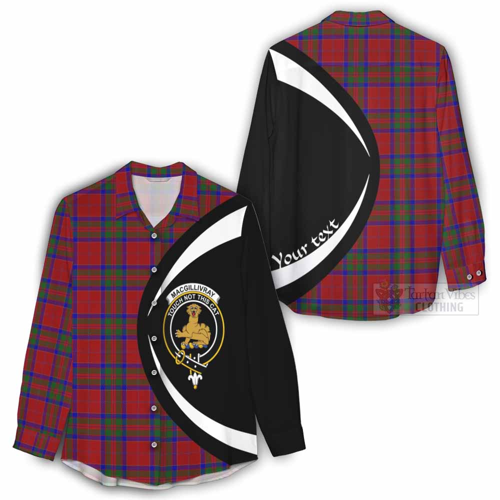 Tartan Vibes Clothing MacGillivray (McGillivray) Tartan Women's Casual Shirt with Family Crest Circle Style