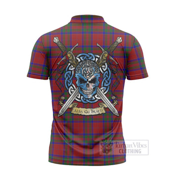 MacGillivray (McGillivray) Tartan Zipper Polo Shirt with Family Crest Celtic Skull Style