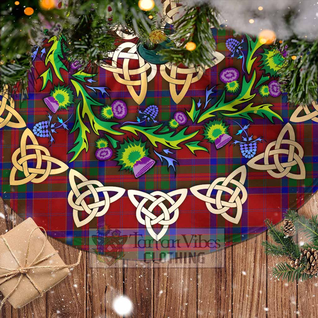 Tartan Vibes Clothing MacGillivray (McGillivray) Tartan Christmas Tree Skirt with Thistle Celtic Knot Style