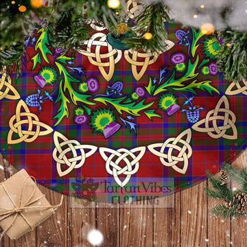 MacGillivray (McGillivray) Tartan Christmas Tree Skirt with Thistle Celtic Knot Style