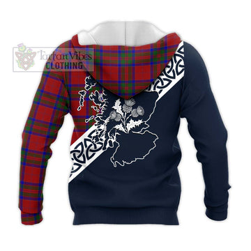 MacGillivray (McGillivray) Tartan Knitted Hoodie Featuring Thistle and Scotland Map