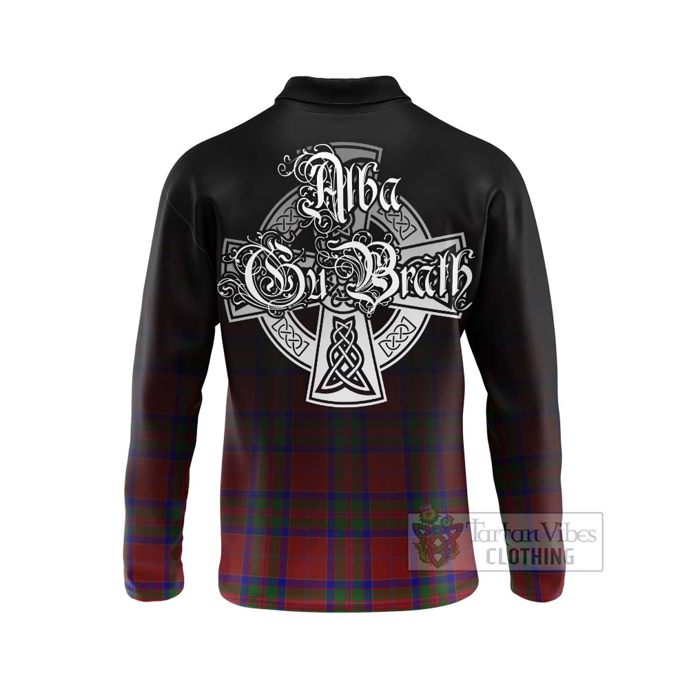 Tartan Vibes Clothing MacGillivray (McGillivray) Tartan Long Sleeve Polo Shirt Featuring Alba Gu Brath Family Crest Celtic Inspired