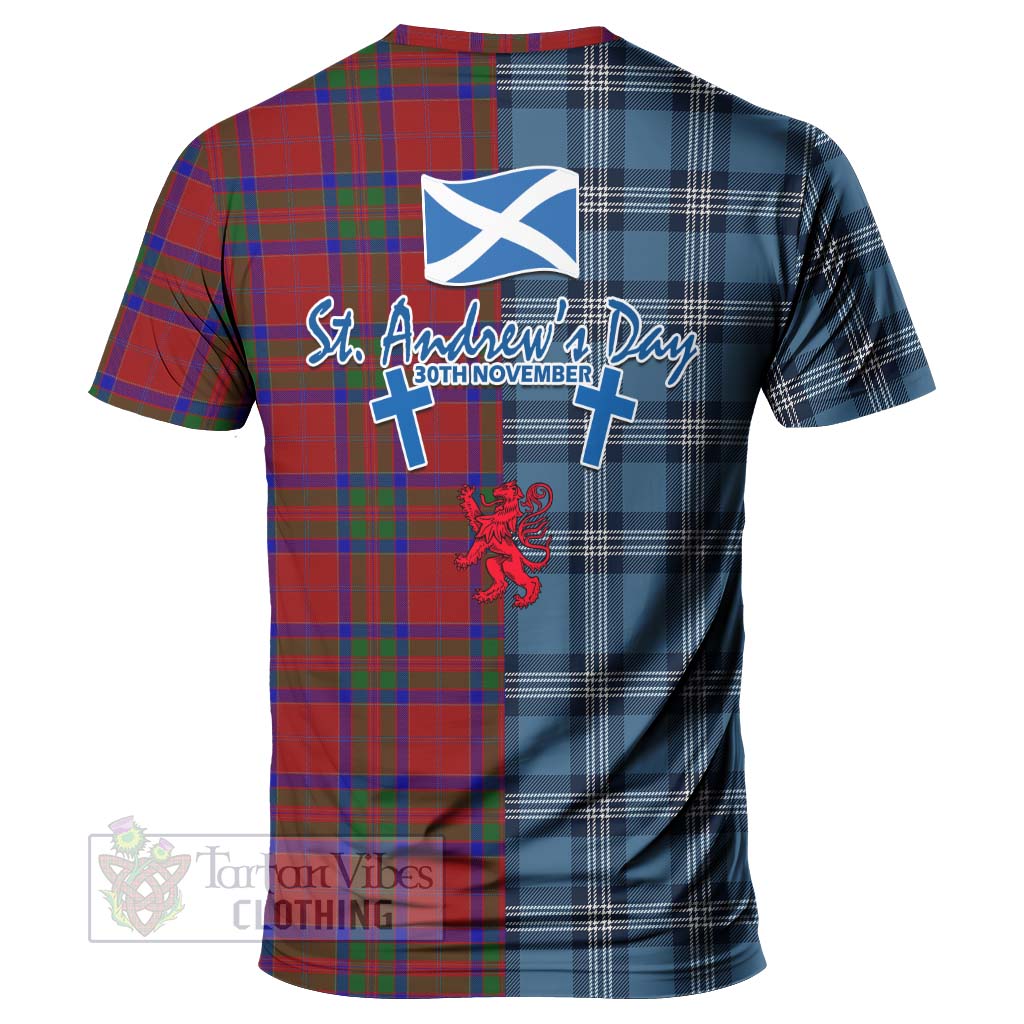 Tartan Vibes Clothing MacGillivray (McGillivray) Tartan T-Shirt Happy St. Andrew's Day Half Tartan Style