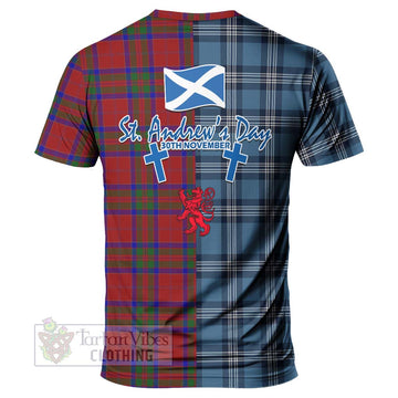 MacGillivray (McGillivray) Tartan T-Shirt Happy St. Andrew's Day Half Tartan Style