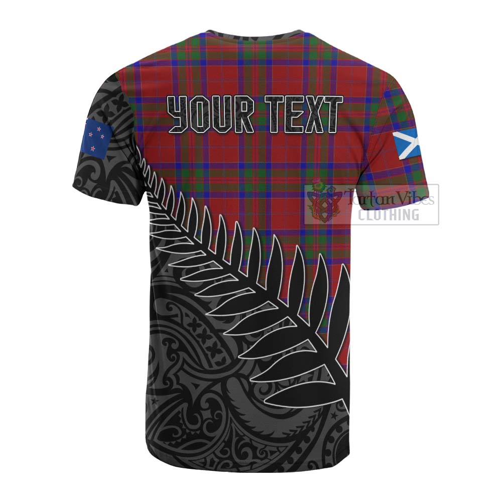 Tartan Vibes Clothing MacGillivray (McGillivray) Crest Tartan Cotton T-shirt with New Zealand Silver Fern Half Style