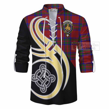 MacGillivray (McGillivray) Tartan Ghillie Kilt Shirt with Family Crest and Celtic Symbol Style