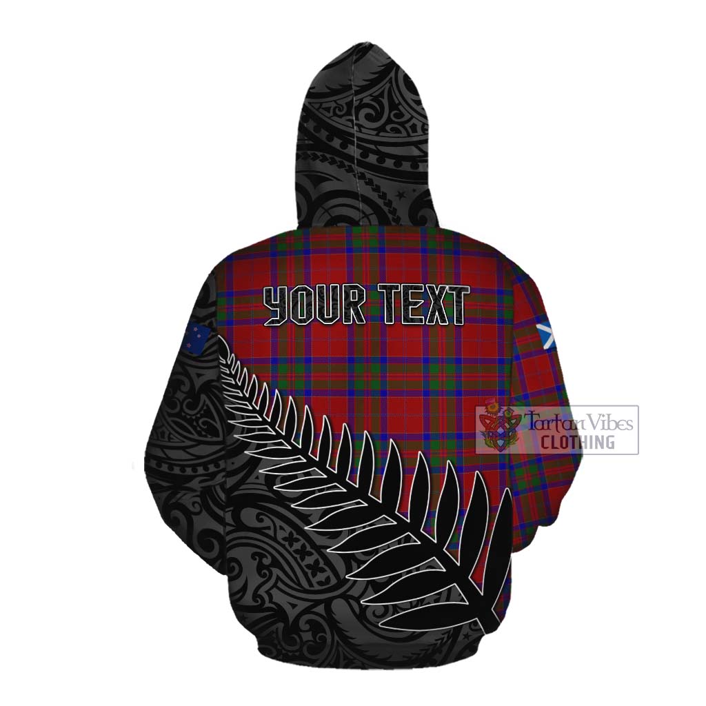 Tartan Vibes Clothing MacGillivray (McGillivray) Crest Tartan Cotton Hoodie with New Zealand Silver Fern Half Style