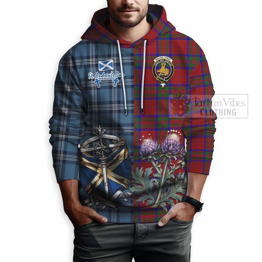 Tartan Vibes Clothing MacGillivray (McGillivray) Tartan Hoodie Happy St. Andrew's Day Half Tartan Style