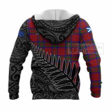 MacGillivray (McGillivray) Crest Tartan Knitted Hoodie with New Zealand Silver Fern Half Style