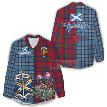 MacGillivray (McGillivray) Tartan Women's Casual Shirt Happy St. Andrew's Day Half Tartan Style