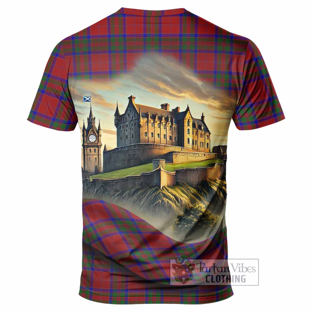 MacGillivray (McGillivray) Tartan Family Crest T-Shirt with Scottish Ancient Castle Style - Tartan Vibes Clothing