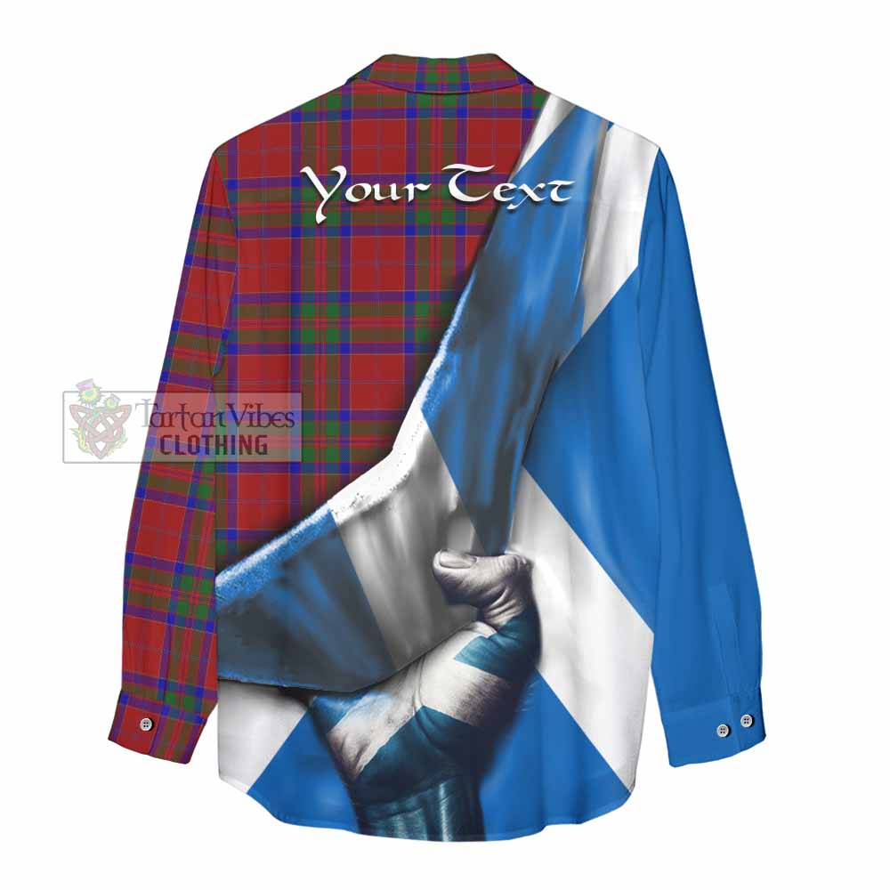 Tartan Vibes Clothing MacGillivray (McGillivray) Tartan Women's Casual Shirt with Family Crest Scotland Patriotic Style