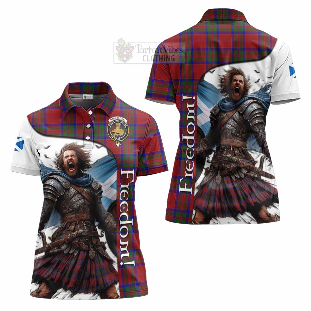 Tartan Vibes Clothing MacGillivray (McGillivray) Crest Tartan Women's Polo Shirt Inspired by the Freedom of Scottish Warrior