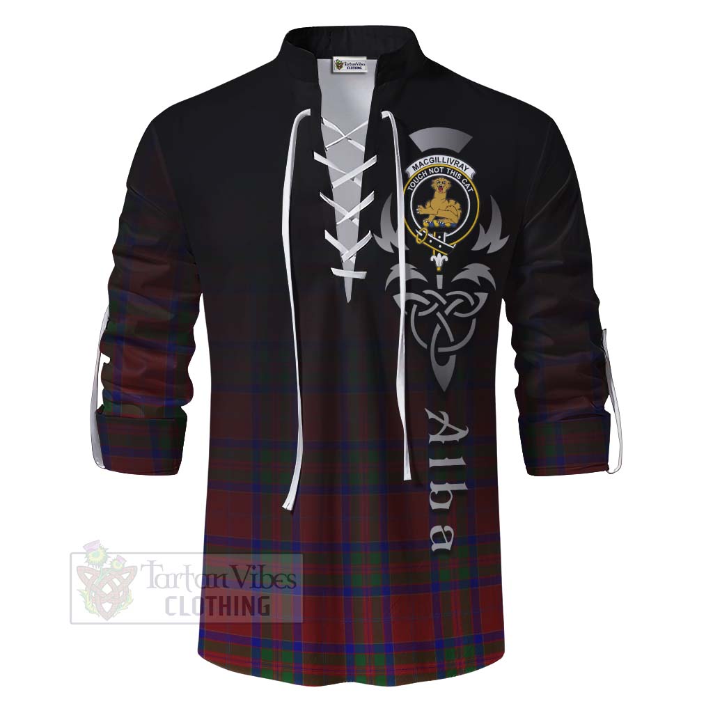 Tartan Vibes Clothing MacGillivray (McGillivray) Tartan Ghillie Kilt Shirt Featuring Alba Gu Brath Family Crest Celtic Inspired