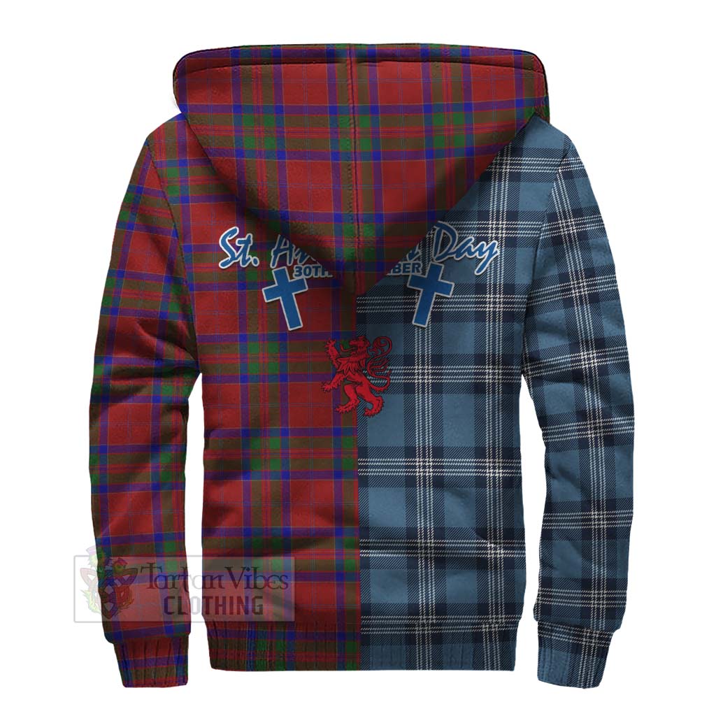 Tartan Vibes Clothing MacGillivray (McGillivray) Tartan Sherpa Hoodie Happy St. Andrew's Day Half Tartan Style