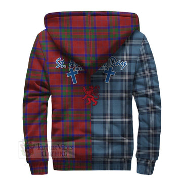 MacGillivray (McGillivray) Tartan Sherpa Hoodie Happy St. Andrew's Day Half Tartan Style