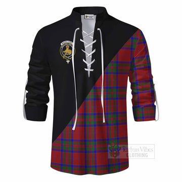 MacGillivray (McGillivray) Tartan Ghillie Kilt Shirt with Family Crest and Military Logo Style