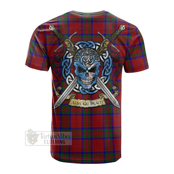 MacGillivray (McGillivray) Tartan Cotton T-shirt with Family Crest Celtic Skull Style