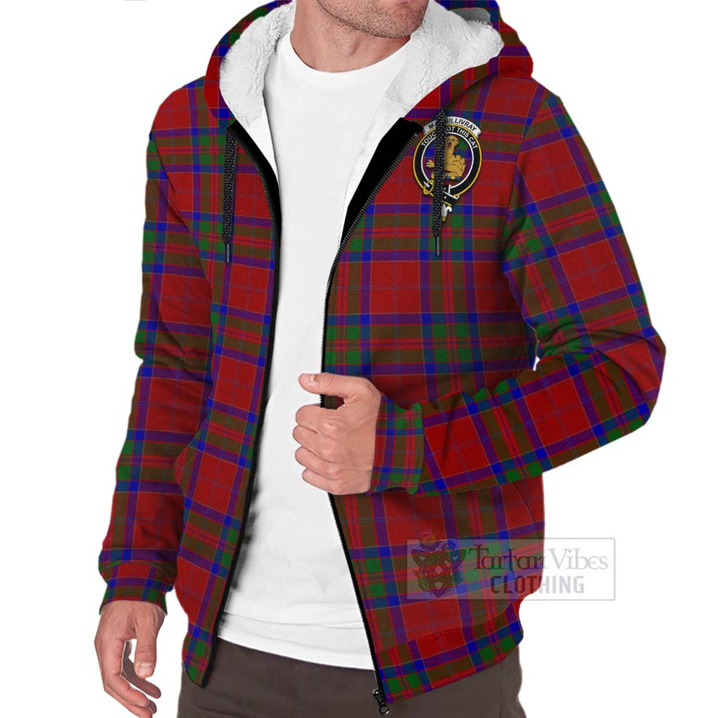 Tartan Vibes Clothing MacGillivray (McGillivray) Tartan Sherpa Hoodie with Family Crest and Bearded Skull Holding Bottles of Whiskey