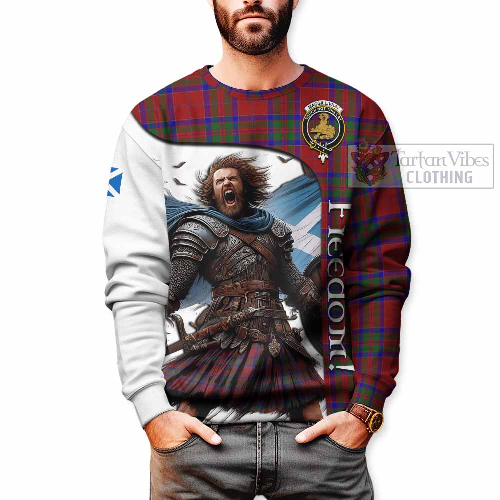 Tartan Vibes Clothing MacGillivray (McGillivray) Crest Tartan Sweatshirt Inspired by the Freedom of Scottish Warrior