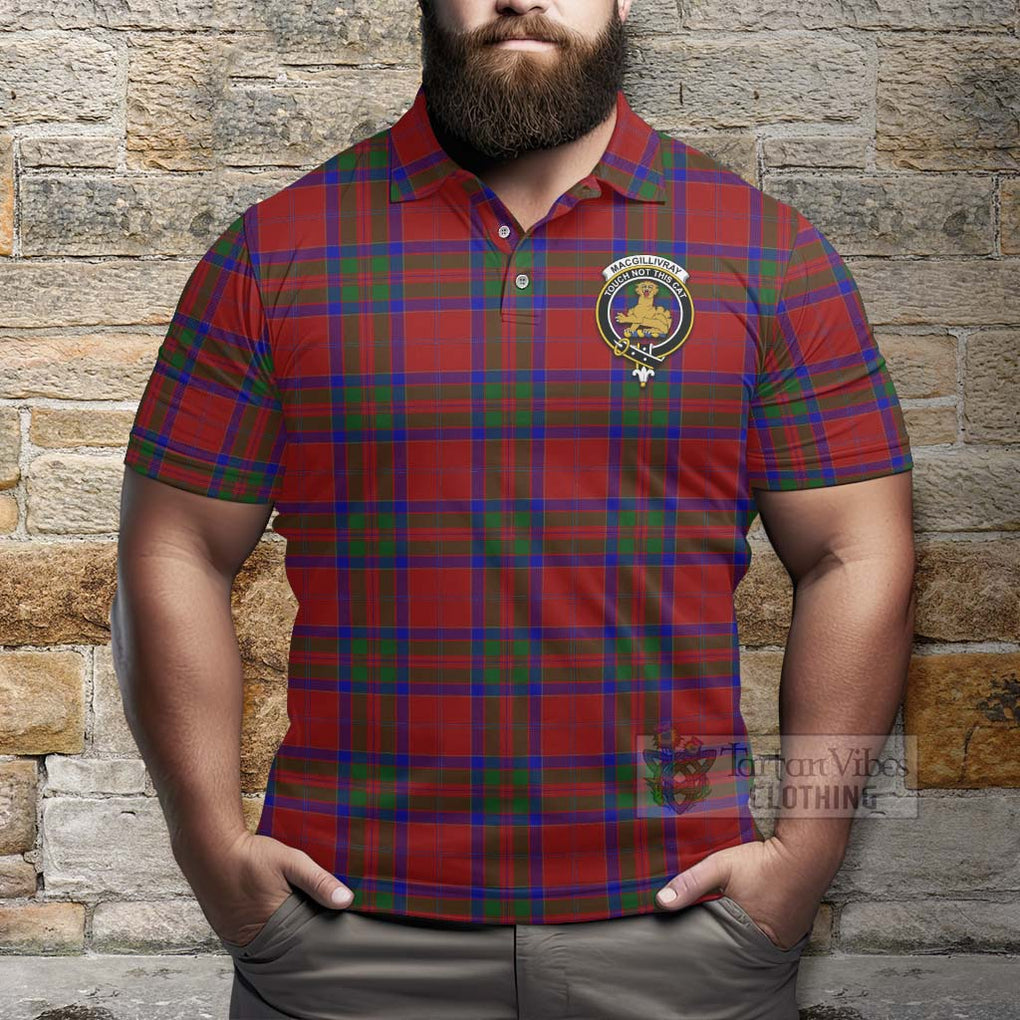 Tartan Vibes Clothing MacGillivray (McGillivray) Tartan Polo Shirt with Family Crest and Bearded Skull Holding Bottles of Whiskey