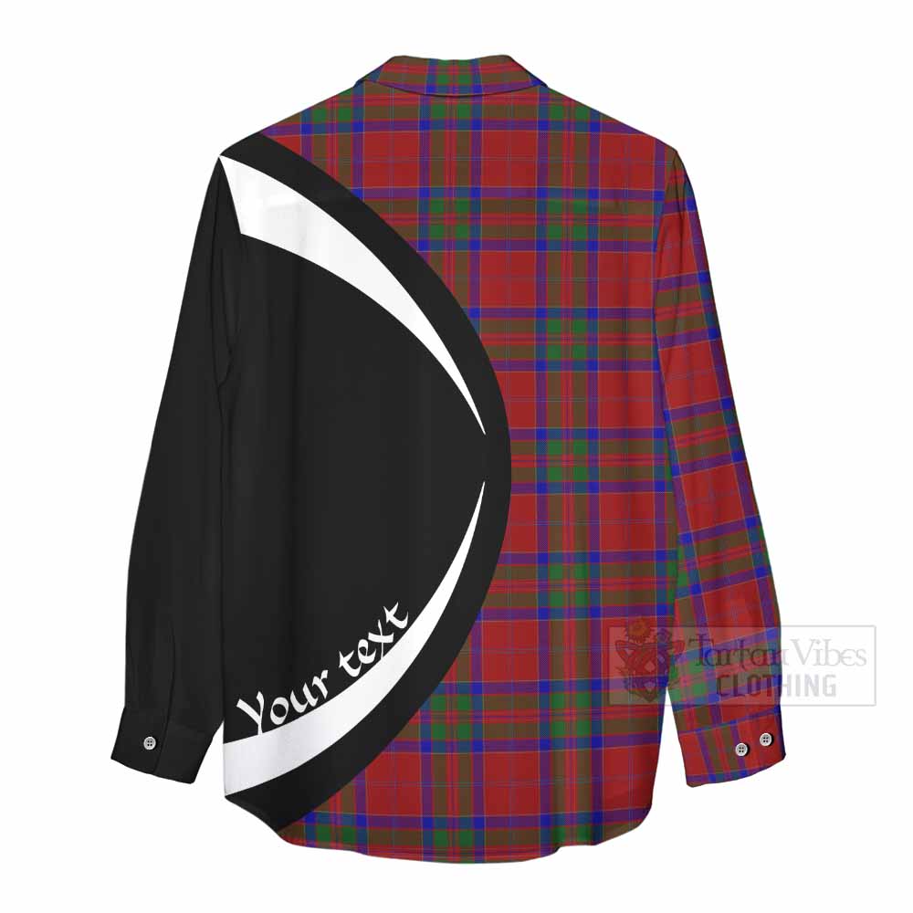 Tartan Vibes Clothing MacGillivray (McGillivray) Tartan Women's Casual Shirt with Family Crest Circle Style