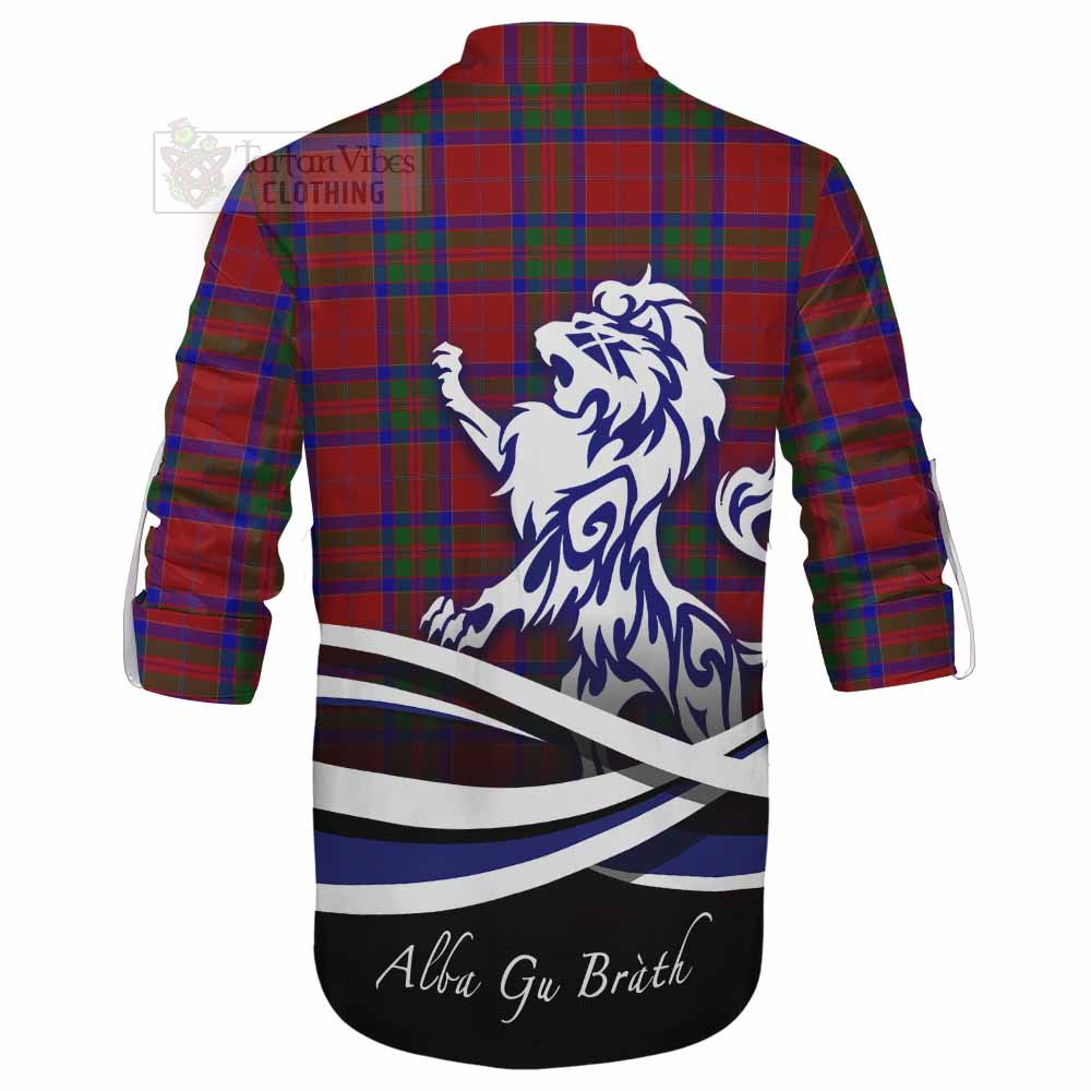 Tartan Vibes Clothing MacGillivray (McGillivray) Tartan Ghillie Kilt Shirt with Alba Gu Brath Regal Lion Emblem